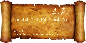 Laczházi Pázmán névjegykártya